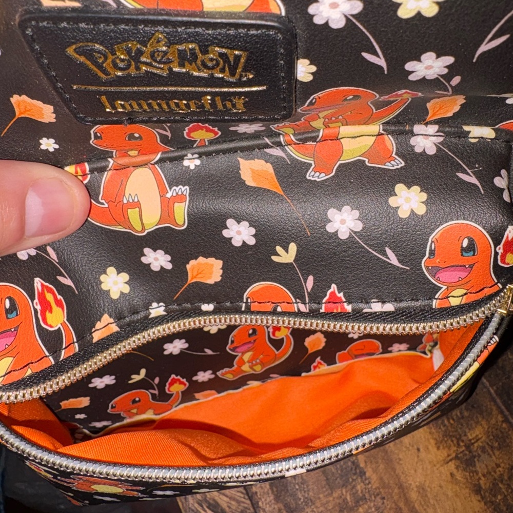 Loungefly Charmander Patterned Black and Orange Mini Backpack - Picture 5 of 5